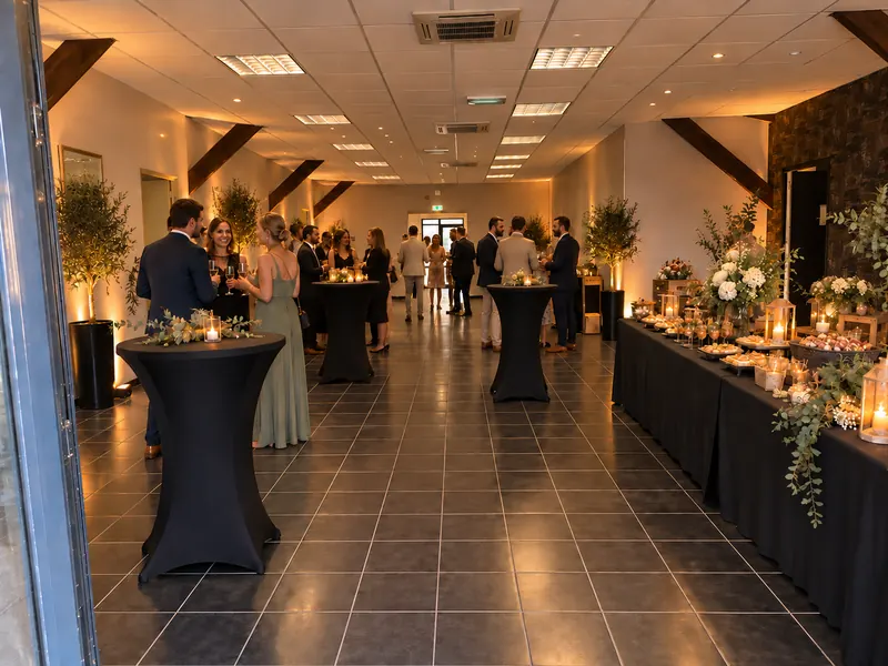 Cocktail d'entreprise dans la salle de réception